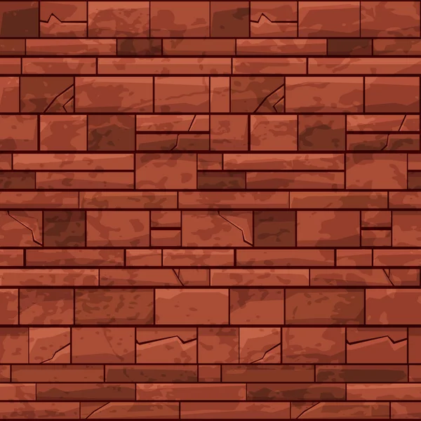 Patrón sin costuras pared de piedra de ladrillo, rojo viejo fondo de pantalla de textura para ui juego — Vector de stock