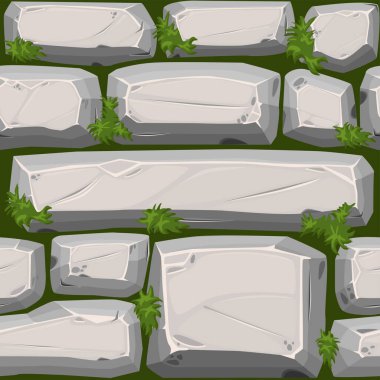 Çimenli dikişsiz kaldırım taşları, duvar kâğıdı için gri vintage yol deseni.