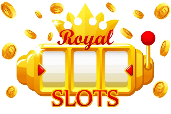 Royal Gold Slot Makinesi. Maç için büyük ikramiye.. — Stok Vektör