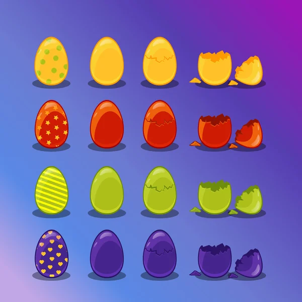 Färgade påsk eggs_vector — Stock vektor