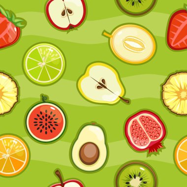 Dikişsiz desen taze meyve ve çilek