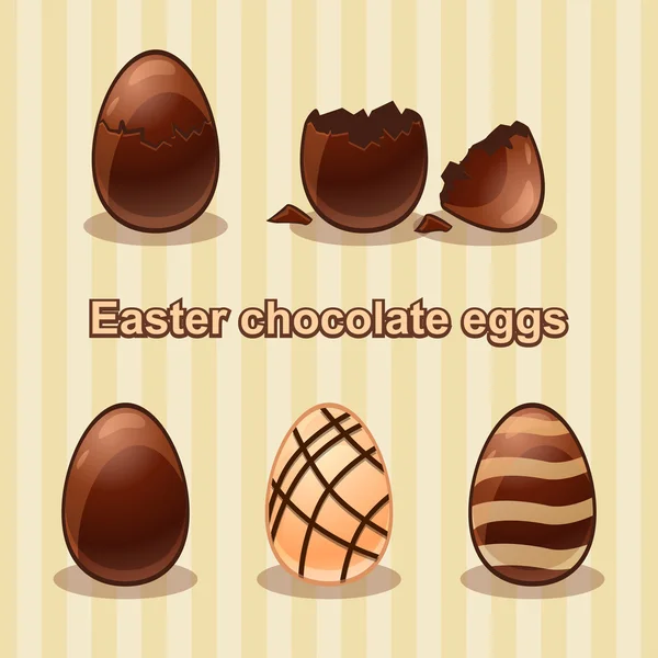 Huevos de chocolate — Vector de stock