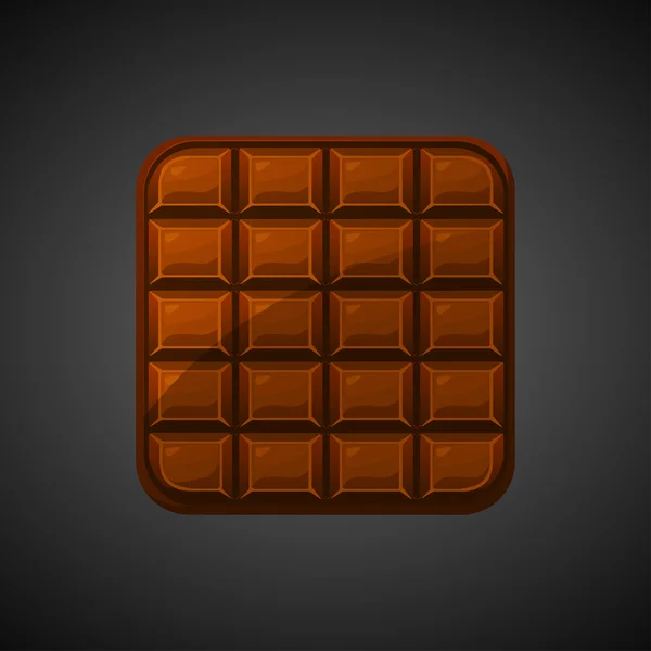 Kwadrat jedzenie czekolady ikony — Wektor stockowy