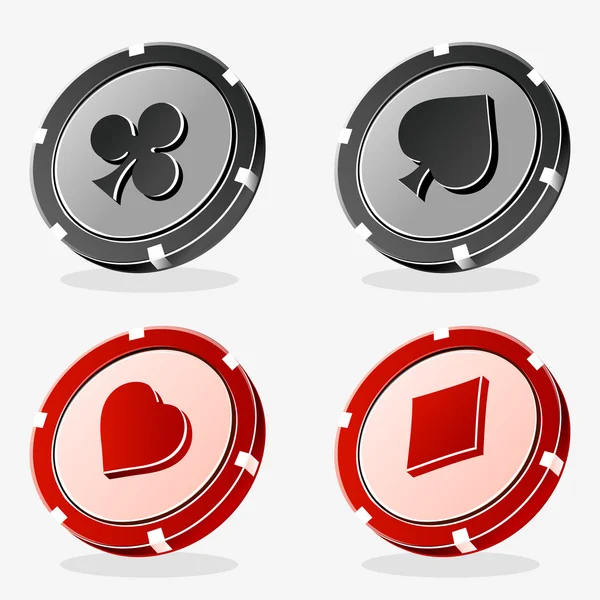 Vector Casino Poker Chips — Stock vektor