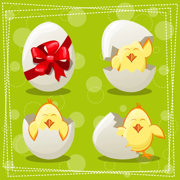 复活节鸡蛋鸡 — 图库矢量图片