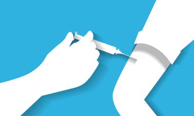 Covid 19 kağıt kesme vektörüne karşı aşı