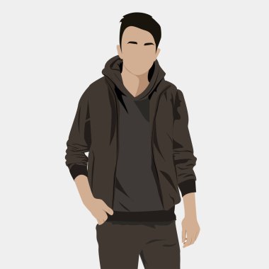 Vektör çizimi, erkek konsepti çizimi. Posterler, duvar resimleri, kartpostallar, baskılar için mükemmel. Çağdaş portre. Asgari biçim.