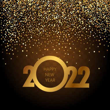 Mutlu yıllar 2022 Zarif altın metin. Asgari vektör illüstrasyonu