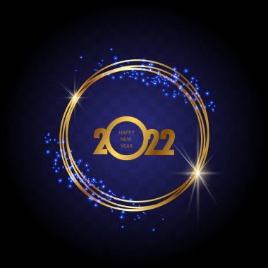 Mutlu yıllar 2022 Zarif altın metin. Asgari vektör illüstrasyonu