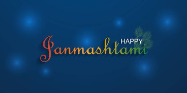 Tencere, bansuri ve tavus kuşu tüyleriyle mutlu Krishna Janmashtami geçmişi. Dini Hindu Festivali Vektörü