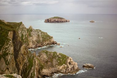 small islands in front of Penas Cape in Asturias, Spain