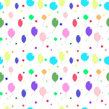 renkli balonlar ve yıldız