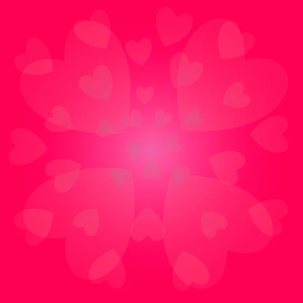 Vliegende hart op een roze achtergrond — Stockvector
