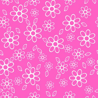 Pembe arka planda çiçekler