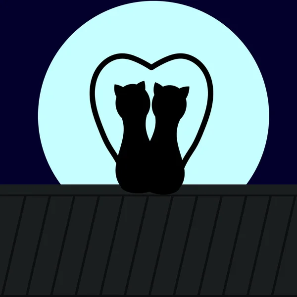 Kat op een dak — Stockvector