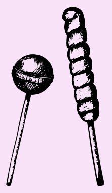 tatlı lolipop ayarla, stil doodle