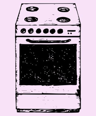 Fırın, doodle style, vektör