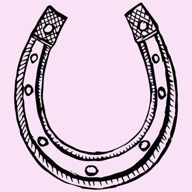 at nalı, stil doodle, vektör