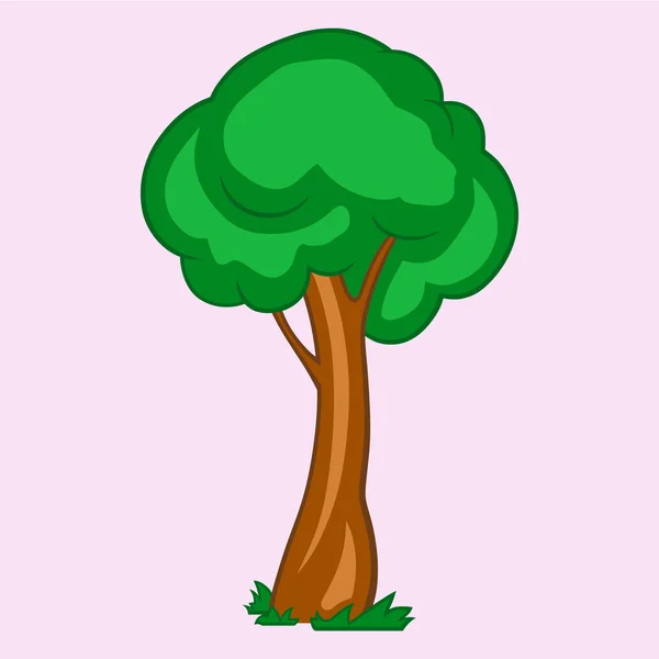 Árbol verde, ilustración vectorial — Vector de stock