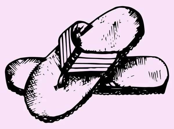 Sandal flip flop, vektor - Stok Vektor
