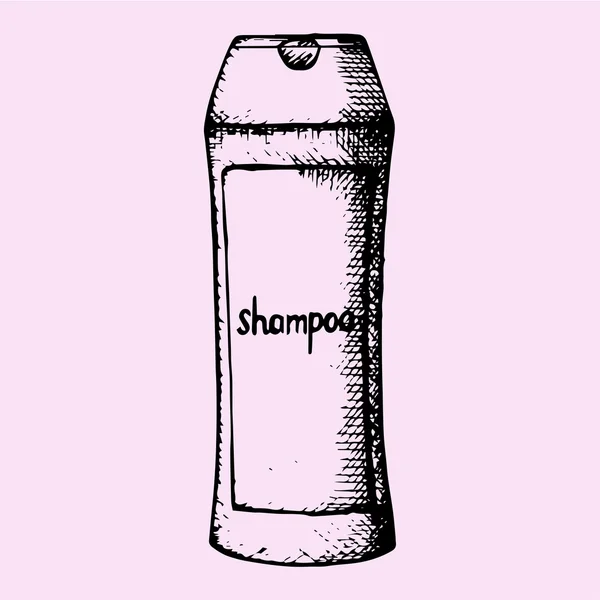 Shampoo für Haare, Doodle-Stil — Stockvektor