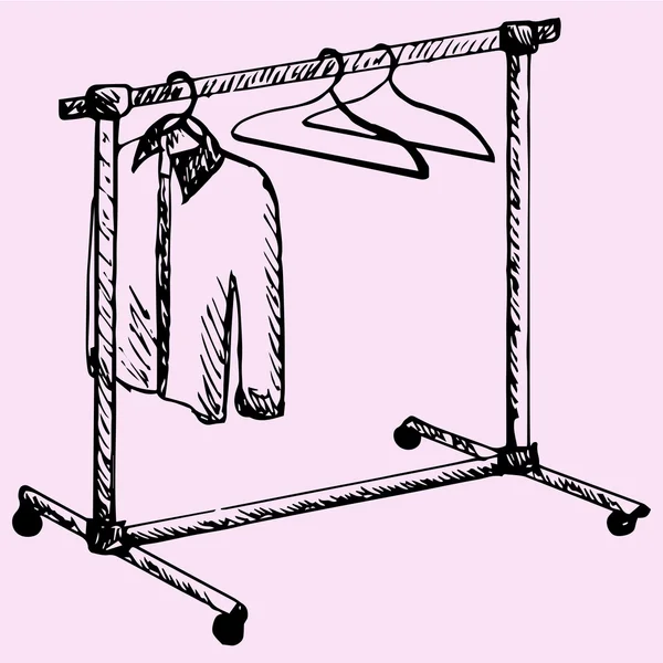 Mobiler Kleiderschrank, Doodle-Stil — Stockvektor