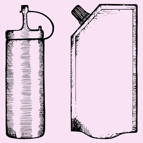 Μπουκάλια του κέτσαπ, συσκευασίας για κέτσαπ — Διανυσματικό Αρχείο