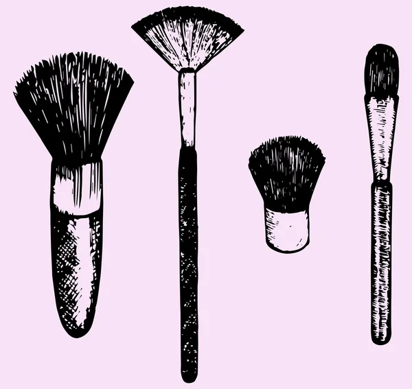 Brush for makeup, vector — Stock Vector