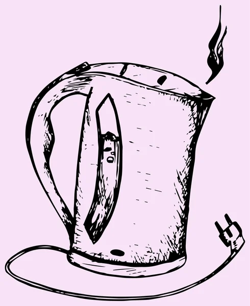 Електричний чайник, каракулі — стоковий вектор