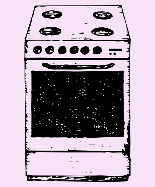 烤箱，涂鸦风格矢量 — 图库矢量图片