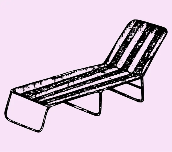 Strandstoel, doodle stijl — Stockvector