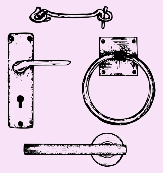 Manijas de la puerta, estilo garabato — Archivo Imágenes Vectoriales