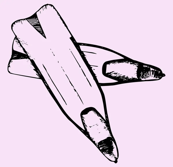 Płetwy do nurkowania, doodle styl — Wektor stockowy