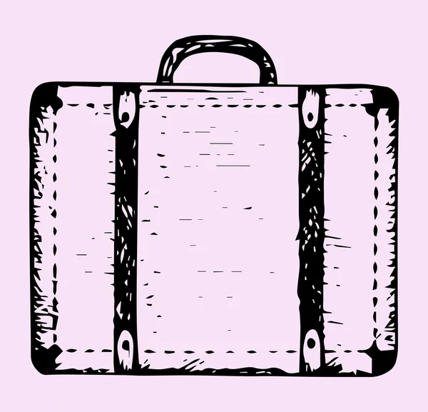 Suitcase, doodle style, vector — Stock Vector