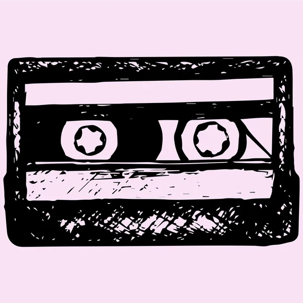 Ljudkassett, musik kassett — Stock vektor