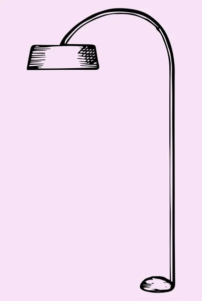 Staande lamp, doodle stijl — Stockvector