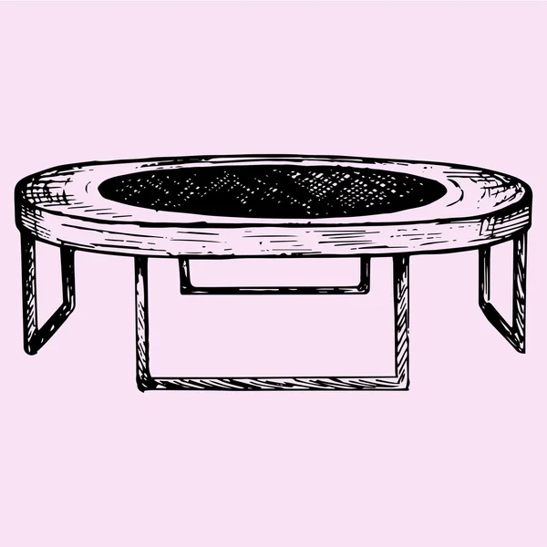 Fitness trampoline, doodle stijl — Stockvector