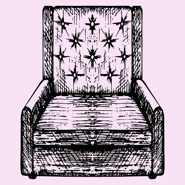 肘掛け椅子、落書きスタイル、ベクトル — ストックベクタ