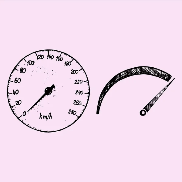 Спідометр, doodle стиль — стоковий вектор