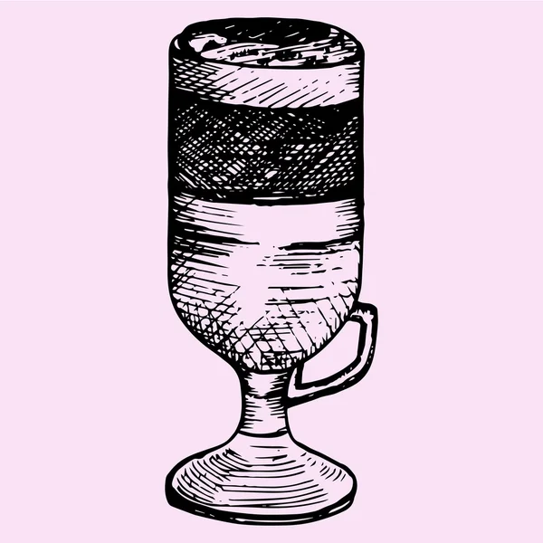 Латте маккіато в скляній чашці — стоковий вектор