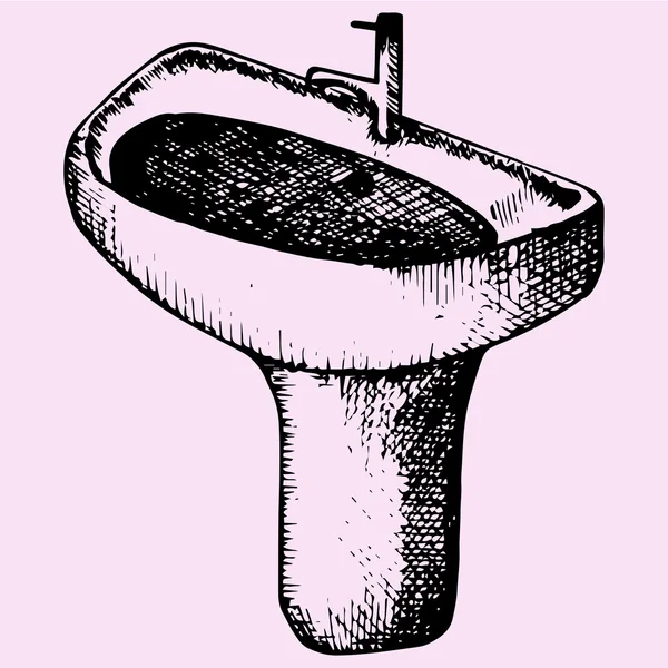 Lavabo pour salle de bain, vecteur — Image vectorielle