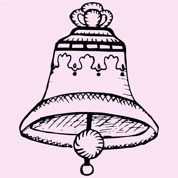Oude kerk bell, doodle — Stockvector