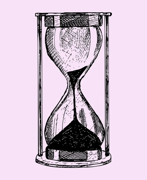 Hourglass, doodle style, vector — Stock Vector