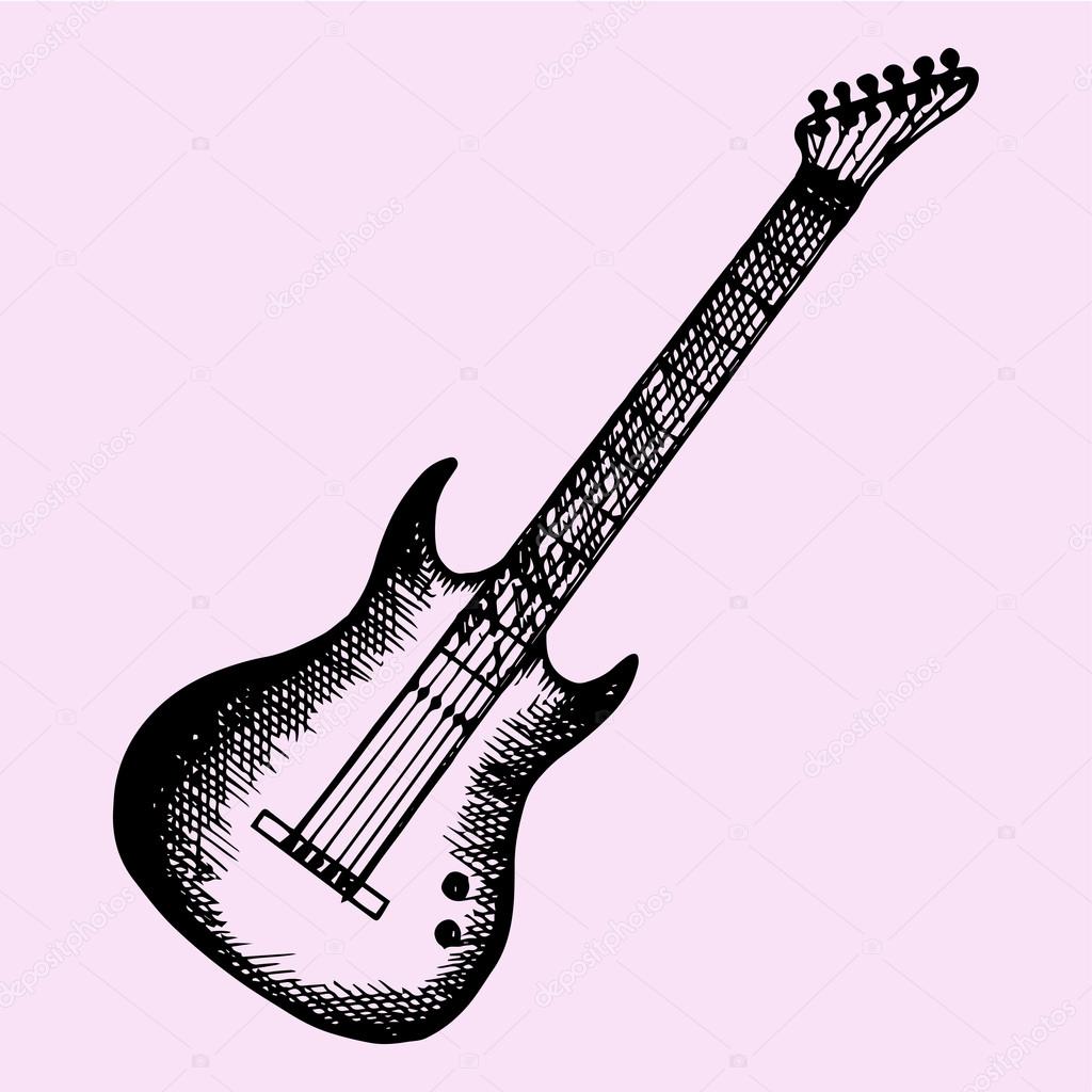 electric modern guitar, vector