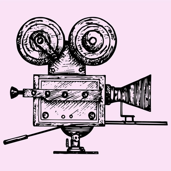 复古电影摄影机、 矢量 — 图库矢量图片