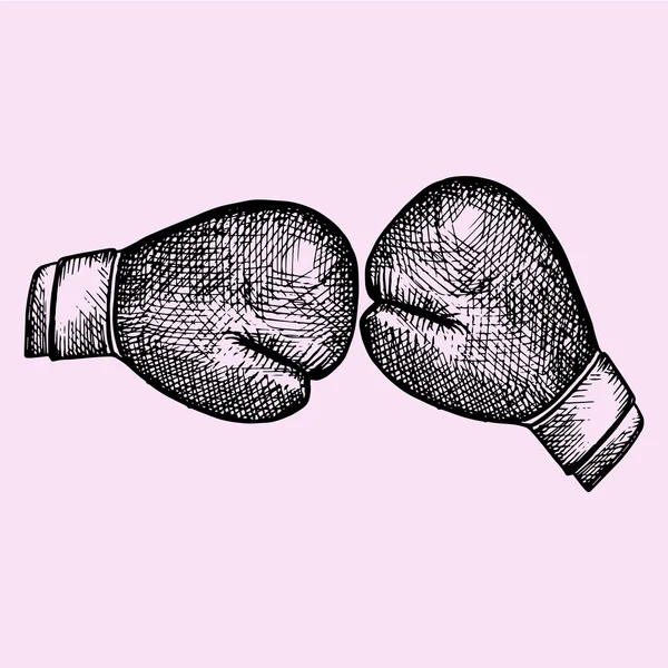 Paio di guanti da boxe in pelle — Vettoriale Stock
