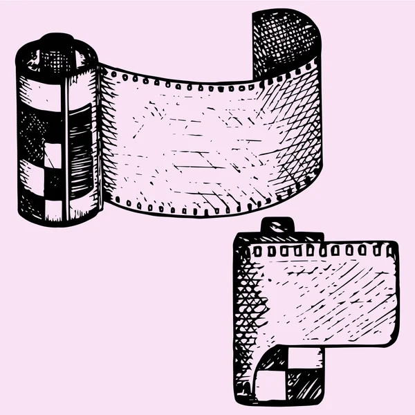 Filme fotográfico em cartucho, rolo de filme de câmera — Vetor de Stock