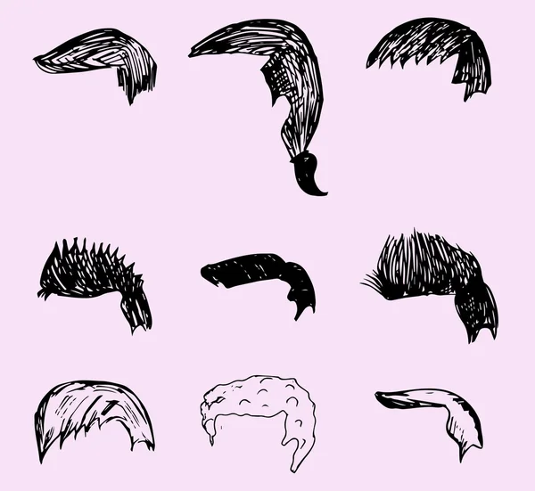 Conjunto de peinado de los hombres — Vector de stock