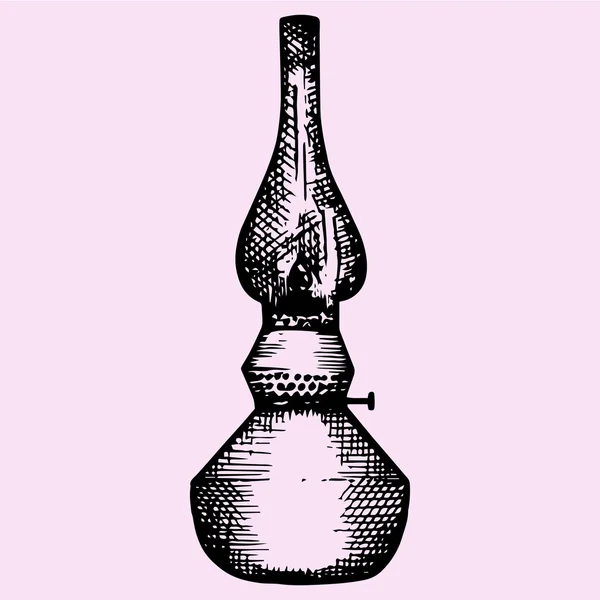 Керосиновая лампа, фонарь, каракули — стоковый вектор