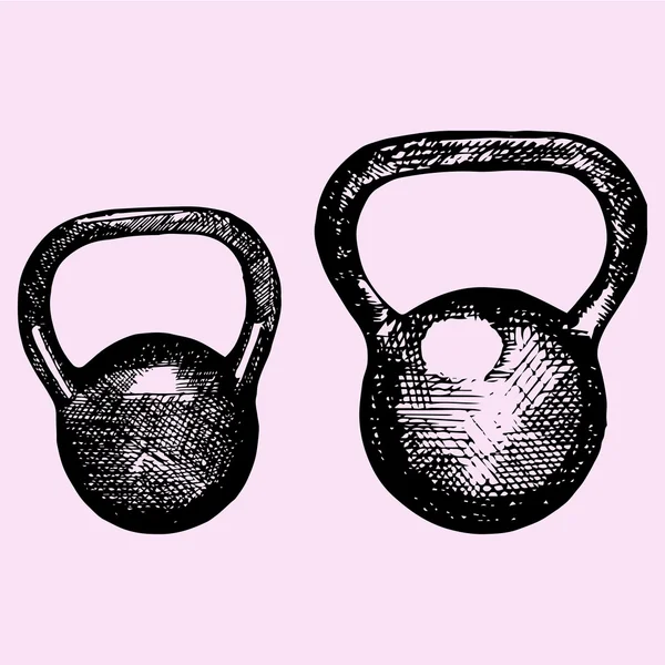 Kettlebell, haltère, équipement de sport — Image vectorielle